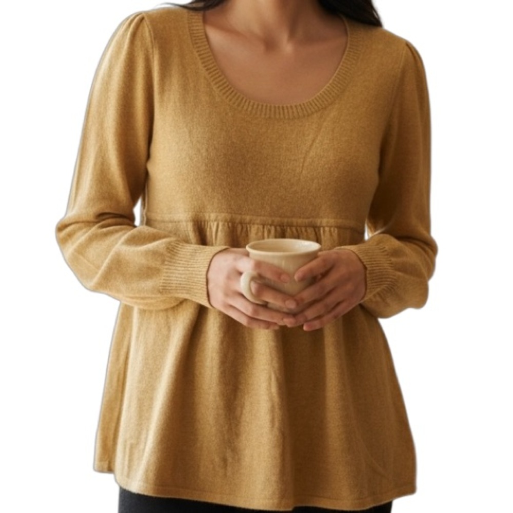 NWOT BCBG MaxAzria Crewneck Sweater, Neutral, Angora, Wool, Sz L, Peasant top - Picture 15 of 15
